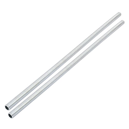 sourcing map 2Pack Lampenrohrnippel M10 Gewinde 360mm Hohl Reparaturteil Verzinkt silber von sourcing map