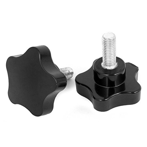 sourcing map 2Stk 60mm Sterngriff Sterngriffschraube M12x30mm Außengewinde Klemmknopf schwarz DE de von uxcell