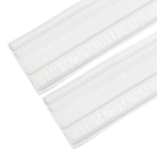 sourcing map 2Stk Flexibler Stab Zierleiste 8Ft x 4" Flexibel Sockelleiste Zierleiste Selbstklebende Wand Grenze Schaumstoff Formteil für Haus Büro und Hotel Heimwerker Dekoration Weiß von sourcing map