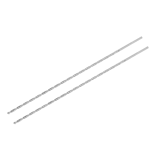 sourcing map 2 Stk HSS Spiralbohrer (Hochgeschwindigkeitsstahl) Extra lange Twist Bohrer 2mm Bohrdurchmesser 200mm Länge von sourcing map