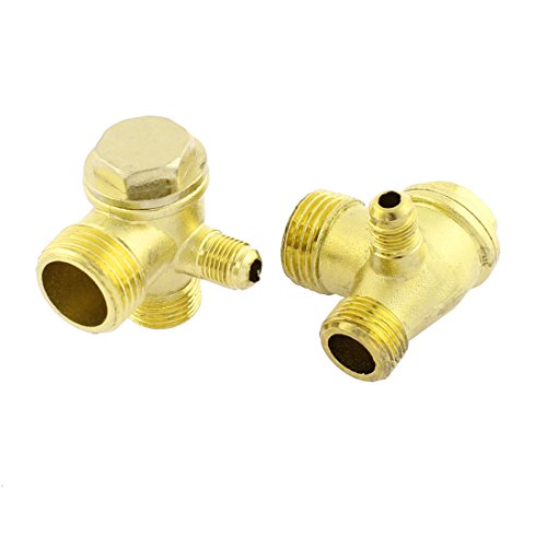 sourcing map 2Stk Luftkompressor Rückschlagventil 1/2" BSP x 3/8" BSP x 1/8" BSP Außengewinde 3 Wege pneumatisches Zubehör Toller Ersatz von uxcell