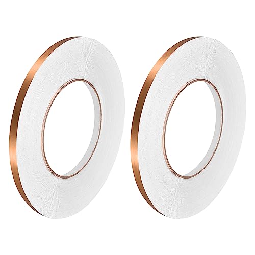 sourcing map 2Stk Metallisch Spiegelband 0.2" x164Ft Selbstklebend Fliesen Aufkleber Klebeband Rose Gold Wasserdicht Lücke Versiegelung Folie Dekor Klebeband von sourcing map