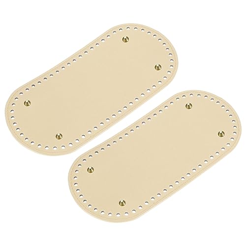 sourcing map 2 Stück Taschenboden 25x12cm Taschenboden zum Häkeln PU Leder Geldbeutel Kissen Basis Taschen Häkel Zubehör für Heimwerker Stricken Häkeln Taschenherstellung (Beige) von sourcing map