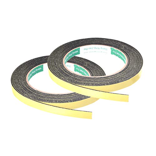 sourcing map 2 Stück Dichtungsschaumband 10mm breit 1mm dick 5m/16,4ft lang selbstklebender EVA-Dichtungsstreifen für Fenstertürisolierung von sourcing map
