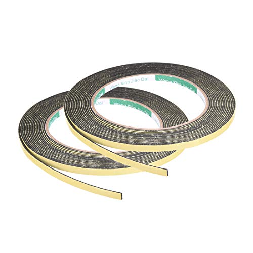 sourcing map 2 Stück Dichtungsschaumband 5mm breit 1mm dick 5m/16,4ft lang selbstklebender EVA-Dichtungsstreifen für Fenstertürisolierung von sourcing map