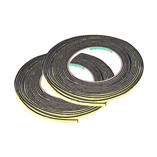 sourcing map Dichtungsschaumband 5 mm Breit 2 mm Dick 5m/16,4 Lang, Selbstklebender Dichtung Streifen für die Isolierung von Fenster Türen Packung mit 2 von sourcing map