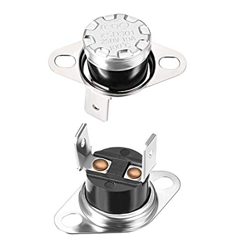sourcing map 2Stk Temperaturschalter Thermostat Normalerweise geschlossen 100 ° C 10A NC de von sourcing map