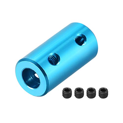sourcing map 2 Stück 5mm bis 5mm Bohrung Starre Kupplungsschraube L20XD10 Aluminiumlegierung Wellenkupplungsverbinder Motorzubehör Hellblau von sourcing map