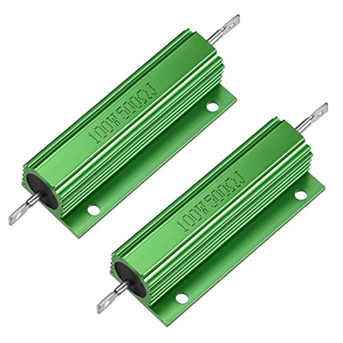 sourcing map 2Stk. Aluminium Gehäuse Widerstand 100W 500Ohm Drahtwiderstand für LED Konverter DE de von sourcing map