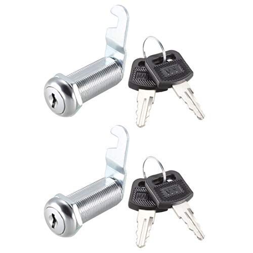 sourcing map 2Stk. Nockensperre 1-1/2" Zylinder Lange Schrankschlösser mit Nr.1 Nocken passt zu 1-3/8" Max Dicke Platte Schlüssel Unterschiedlich von sourcing map