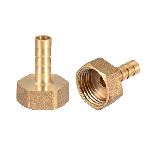 sourcing map 2 Stück Schlauchtülle Anschlussstück Messing 8mm Barb G1/2 Innengewinde Rohradapter von sourcing map