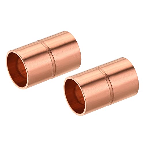 sourcing map 2er Pack Gerade Kupfer Kupplungsfittings 3/8" Schweißstelle für HVAC Klimaanlage von sourcing map