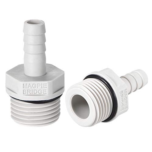 sourcing map 2stk PVC Schlauch Anschluss 8mm oder 5/16 "mit Widerhaken x 1/2" G Stecker Rohr von sourcing map