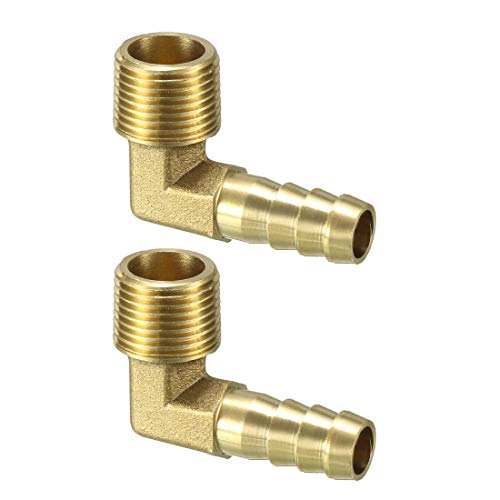 sourcing map 2stk. Messing Schlauchtülle 90 Grad Winkel x 3/8 PT Stecker Schlauch 10mm de von sourcing map