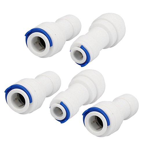 sourcing map 3/8-inch Tube to 1/4-inch Tube Push Fit Straight Quick Connect 5pcs for RO Water System von uxcell