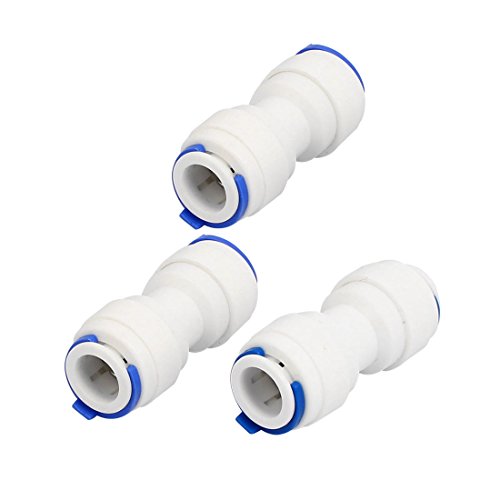 sourcing map 3/8-inch Tube to 3/8-inch Tube Push Fit Straight Quick Connect 3pcs for RO Water System von uxcell