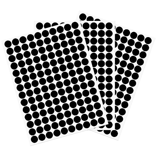 sourcing map 3 Blatt/420Stk Schraube Loch Cover Aufkleber 12mm Durchm. PVC Selbstklebende Abdeckungen Abdeckkappen Staubdicht für Holz Möbel Schrank Regal Garderobe Schwarz von sourcing map