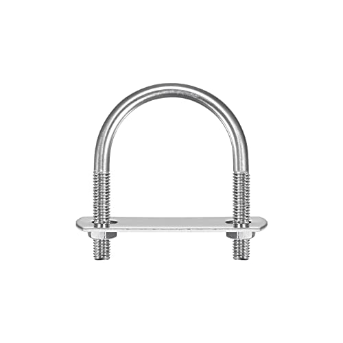 sourcing map 3 Stück Runde U Bolzen M12 x 48mm x 81mm U Schrauben Bügel mit Mutter Platte 304 Edelstahl Bügelbolzen Bügelschraube zum Befestigen Kabel Rohre Rundstangen Seile Autoanhänger von sourcing map