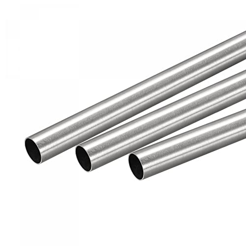 sourcing map 3 Stück 304 Edelstahl Rohr 16mm Außendurchmesser, Nahtlose Gerade Rundrohr 0.5mm Wandstärke, Runde Edelstahlrohr 250mm Länge, Industrie Präzision Metallrohr für Geländer Handläufe von sourcing map