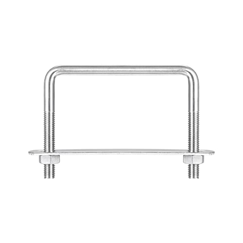 sourcing map 3 Stück U-Bolzen M6 x 67mm x 80mm U Bügel U-Schrauben Quadratische Bügelschraube 304 Edelstahl mit Mutter Platten Klemmschraube für Dachbox Zaun Auto Abschleppen Befestigung von sourcing map