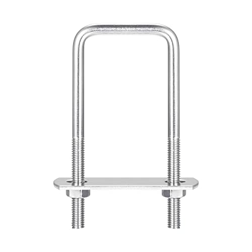 sourcing map 3 Stück U-Bolzen M10 x 52mm x 120mm U Bügel U-Schrauben Quadratische Bügelschraube 304 Edelstahl mit Mutter Platten Klemmschraube für Dachbox Zaun Auto Abschleppen Befestigung von sourcing map