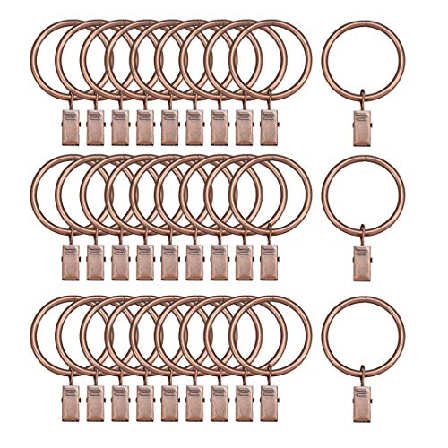 sourcing map 30 Pack Vorhang Clip Gardine Dusche Ring mit Klemme Kupfer 1,5" Innendmr. von sourcing map