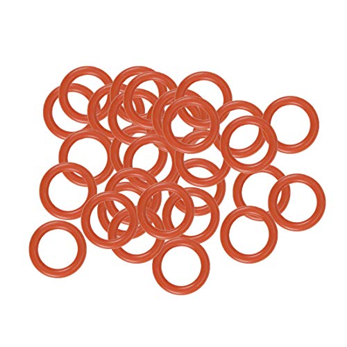 sourcing map 30 Stk. Silikon O Ring VMQ Dichtung 6 mm Außen 4 mm Innen 1 mm Breite Rot von sourcing map