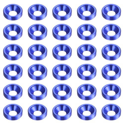 sourcing map 30 Stück Senkkopf-Unterlegscheiben M3, eloxierte Aluminiumlegierung, Veredelungsunterlegscheiben, Schraubendichtungen für mechanische Zubehörteile, blau sourcing map 30 Stück Senkkopf-Unterlegscheiben M3, eloxierte Aluminiumlegierung, Veredelungsunterlegscheiben, Schraubendichtungen für mechanische Zubehörteile, blau von sourcing map