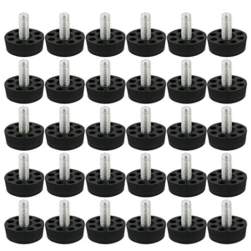 sourcing map 30 Stück Verstellbare Möbelfüße Stellfuß Möbelgleiter zum Anschrauben M8 x 20 mm von uxcell