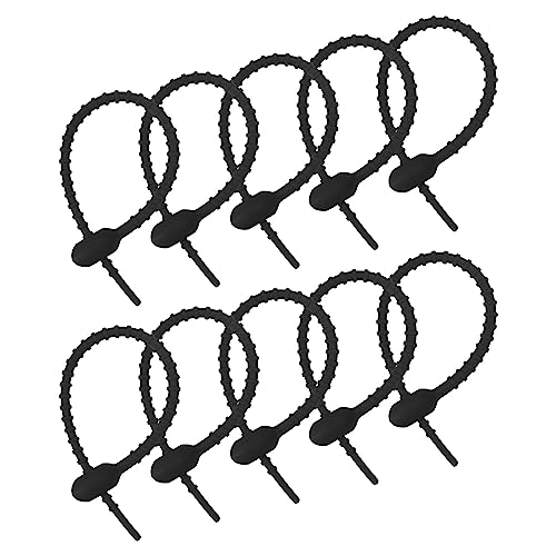 sourcing map 30 Stück Wiederverwendbare Reißverschlüsse 6Zoll Silikon Krawatten Taschenclips Allzweck Silikon Kabelbinder Brotkrawatte Haushalts Verdrehen Krawatten Wiederverwendbare Schwarz von sourcing map
