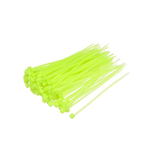 sourcing map 300 Stück Markierung Kabelbinder Fluoreszenz Grün 100mmx2.5mm Selbstsichernde Kabelbinder Set Beständige Kabelbinder Wiederverschließbar Kabel Organizer für Kabelmanagement von sourcing map