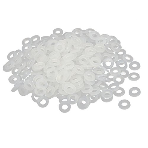 sourcing map 300 Stück Nylon Unterlegscheiben Distanzstücke Dichtungen Verschluss M3 x 6mm x 1mm Weiß von uxcell