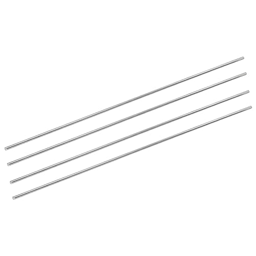 sourcing map 4 Stück 304 Metallstangen Garten, 3mm x 300mm Metallstäbe für DIY Handwerk, Motorrad, Deko, Garten von sourcing map