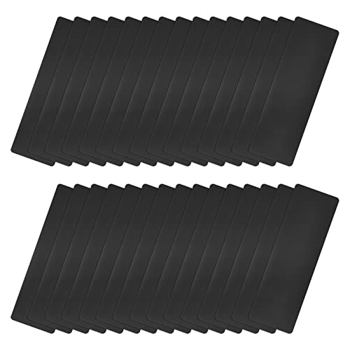 sourcing map 30 Stück Leere Metall Karten 80x30x0.3mm, Schwarz Metallkarte Aluminium Platte, DIY Lasergravur Rohlinge Tag für Klingelschild Visitenkarten Namensschilder Briefkasten Türschilder von sourcing map