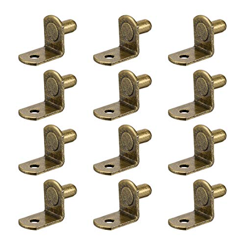 sourcing map 30Stk. Regalstütze 6mm L Unterstützung Schrank Regal Halterung Keil Loch Bronze von sourcing map