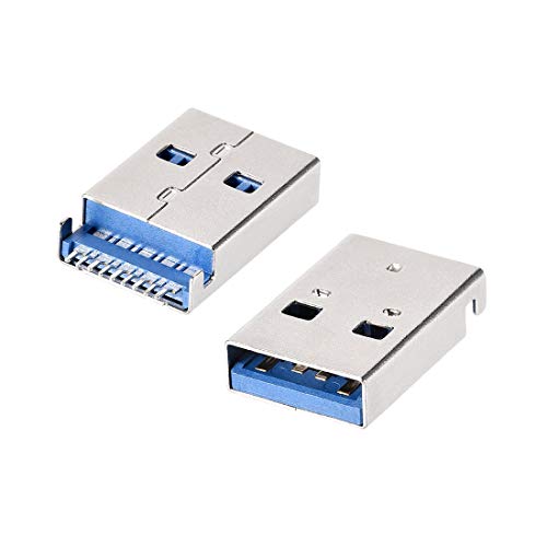 sourcing map 30Stk. USB 3.0 Typ A Stecker Steckdose Verbinder 9-Pin 180 Grad SMT Reparatur Adapter von sourcing map