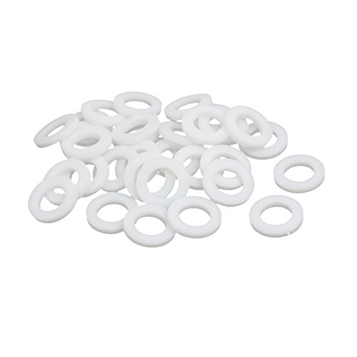 sourcing map 30stk 15mmx8mmx2mm PTFE Flache Unterlegscheibe Flansch Dichtungsring weiß von uxcell