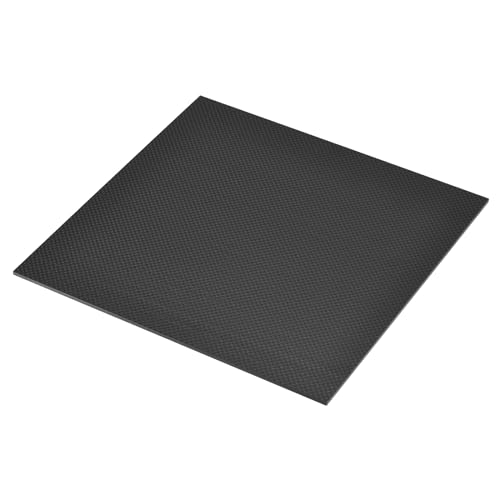 sourcing map 3K-Carbonfaser-Plattenplatten, 240 x 240 x 3 mm, flexible Carbonfaserplatte für RC-Flugzeuge, Modellautos, Autoteile (einfarbig matt) von sourcing map