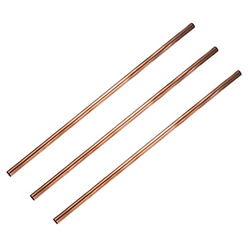 sourcing map 3Stk Kupfer Runde Röhre 300mm Länge Gerade Rohrschlauch 0,2mm Wandstärke Wetterbeständigkeit mit Duktilität 8mm OD von sourcing map