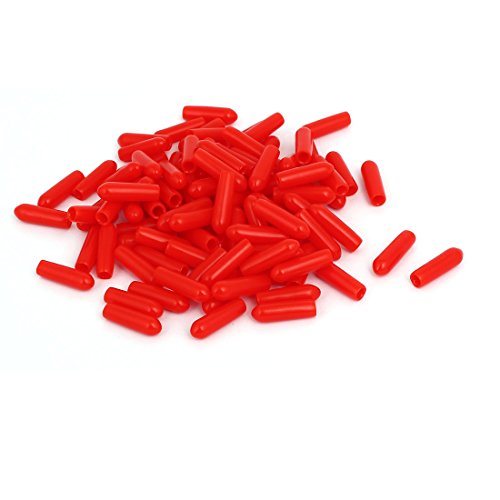 sourcing map 3mm InnenDia Gummischlauch Endkappe Schraubgewinde Schutzhülle Rot 100 Stück de von uxcell