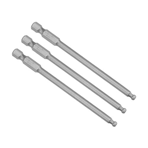 sourcing map 3stk. Kugelkopf Sechskant Bits 1/4 Zoll Sechskantschaft 3,9 Zoll Länge Magnetische H4 Kopf S2 HRC58 Schraubendreher Bit von sourcing map