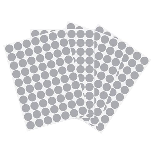 sourcing map 4 Blatt/280Stk Schraube Loch Cover Aufkleber 18mm Durchm. PVC Selbstklebende Abdeckungen Abdeckkappen Staubdicht für Holz Möbel Schrank Regal Garderobe Grau von sourcing map