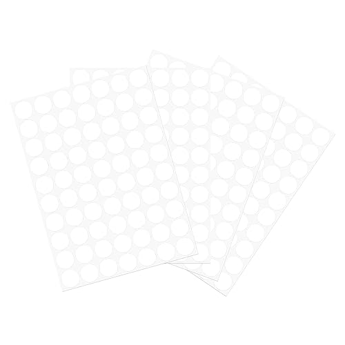 sourcing map 4 Blatt/280Stk Schraube Loch Cover Aufkleber 18mm Durchm. PVC Selbstklebende Abdeckungen Abdeckkappen Staubdicht für Holz Möbel Schrank Regal Garderobe Weiß von sourcing map