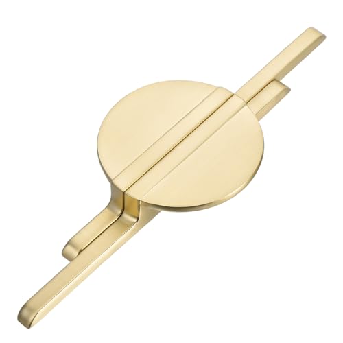 sourcing map 4 Pack Gebürstet Gold Schrankzüge Halbkreis Küchenschrank Griffe 2-1/2" (64mm) Loch Zentren Halbmond Schrank Türgriffe für Garderobe und Schrank von sourcing map