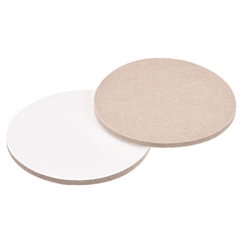 sourcing map 4 Pads Filz Möbel Pads, 100mm Durchm. Selbstklebend Anti-Rutsch Anti-Kratz Runde Filz Pads Schrank Füße Bodenschutz Beige von sourcing map
