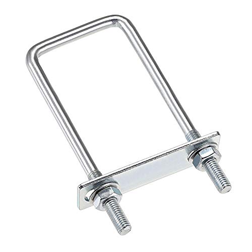 sourcing map 4 Stück Vierkant U-Bolzen Bügelbolzen Bügelschrauben 2"(50mm) Innenbreite 150mm Länge Kohlenstoffstahl M8 mit Muttern, Rahmenplatte, runde Unterlegscheiben von sourcing map