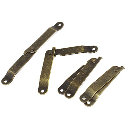 sourcing map 4 Stk Möbel Kasten drehbare Klappdeckel Unterstützung Gelenk Bronzeton 6,1 cm von uxcell