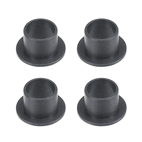 sourcing map 4 Stück Geflanschte Ärmel Gleitlager 10mm Bohrung 12mm Außendurchm. 10mm Länge POM Ummantelte Ölfreie Buchsen Schwarz von sourcing map