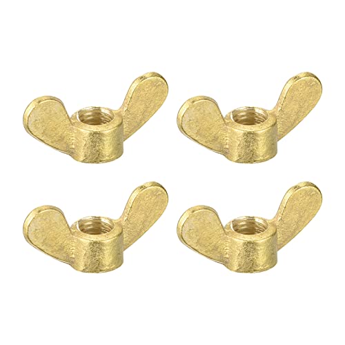 sourcing map 4 Stück Messing Flügelmutter M10 Schmetterling Mutter Hand Twist Tighten Befestigung für Möbel Maschinen Elektronische Geräte von sourcing map
