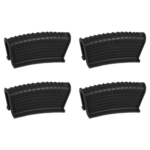 sourcing map 4 Stück Silikon Topfgriffhalter Hitzebeständige Topfgriffabdeckungen Topflappen Ärmel rutschfest für Küchentöpfe Bratpfannen Kochgeschirr Schwarz von sourcing map